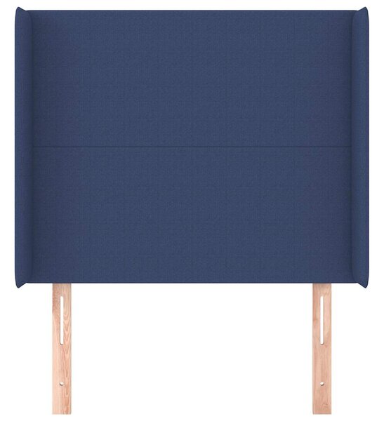 Čelo postele typu ušák modré 93x16x118/128 cm textil 3119288