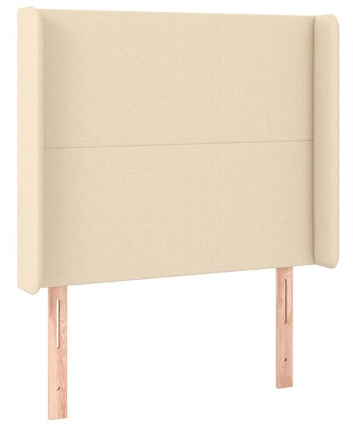 Čelo postele typu ušák krémové 103x16x118/128 cm textil 3119295