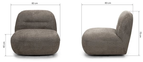 Hector Otočné designové křeslo Giorgia hnědo-šedé