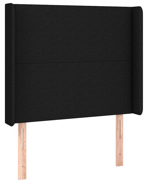 Čelo postele typu ušák černé 83x16x118/128 cm textil 3119276