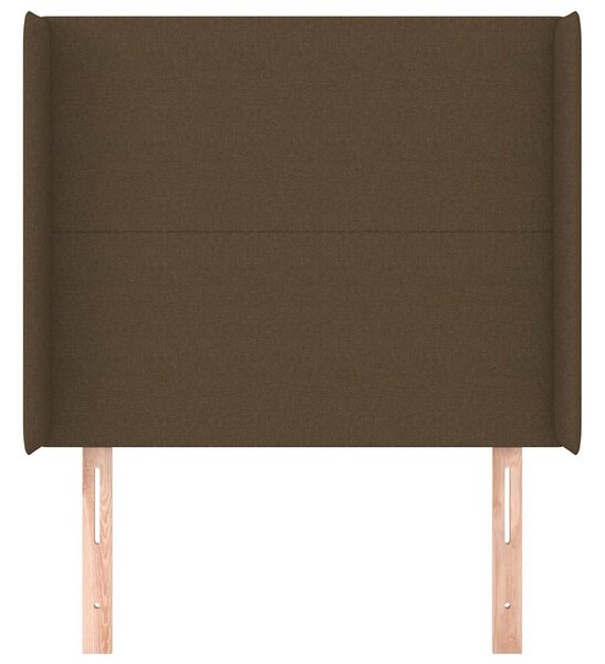 Čelo postele typu ušák tmavě hnědé 83x16x118/128 cm textil 3119277
