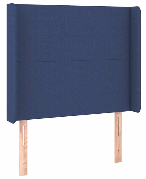 Čelo postele typu ušák modré 93x16x118/128 cm textil 3119288