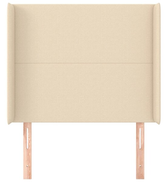 Čelo postele typu ušák krémové 103x16x118/128 cm textil 3119295
