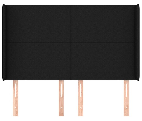 Čelo postele typu ušák černé 147x16x118/128 cm textil 3119300