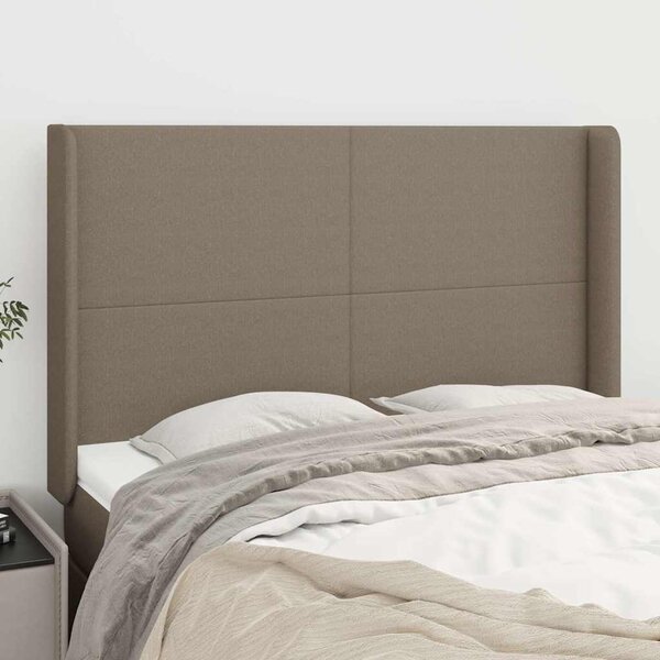 Čelo postele typu ušák taupe 147x16x118/128 cm textil 3119302