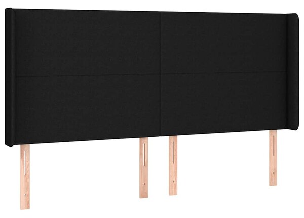 Čelo postele typu ušák černé 163x16x118/128 cm textil 3119308