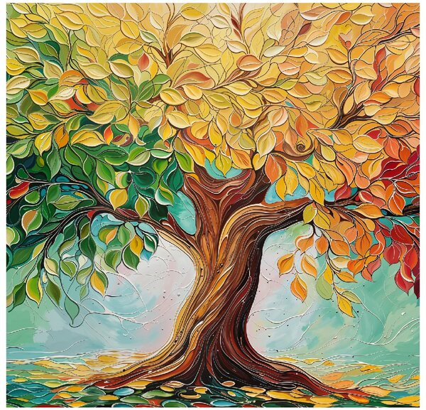 Obraz na plátně - Strom života Duhová esence FeelHappy.cz Velikost obrazu (šířka x výška): 60 x 20 cm