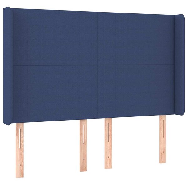 Čelo postele typu ušák modré 147x16x118/128 cm textil 3119304