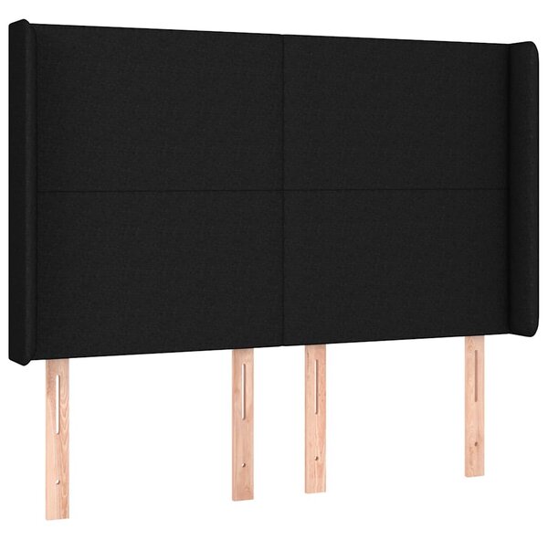 Čelo postele typu ušák černé 147x16x118/128 cm textil 3119300