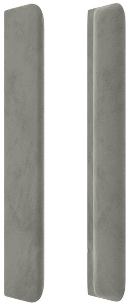 Čelo postele typu ušák světle šedé 147x16x118/128 cm samet 3119628
