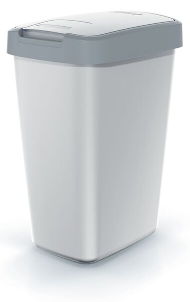 Odpadkový koš COMPACTA Q FLAP popelavý se světle šedým víkem, objem 12l