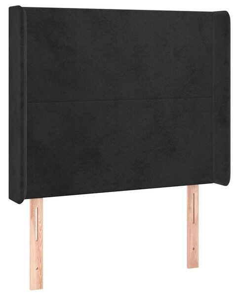 Čelo postele typu ušák černé 93x16x118/128 cm samet 3119338