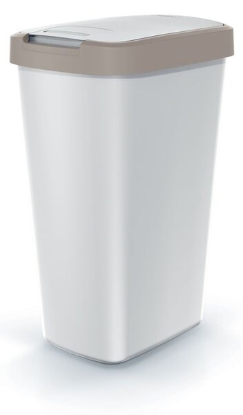 Prosperplast Odpadkový koš COMPACTA Q FLAP popelavý se světle hnědým víkem, objem 45l