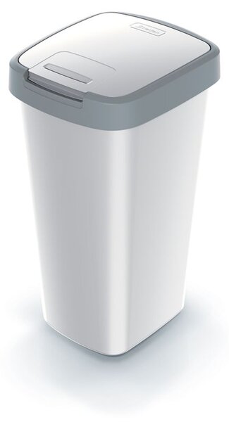 Prosperplast Odpadkový koš COMPACTA Q FLAP popelavý se světle šedým víkem, objem 25l