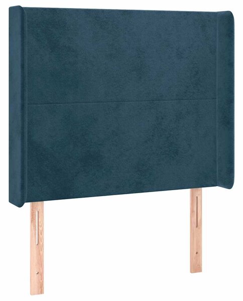 Čelo postele typu ušák tmavě modrá 93x16x118/128 cm samet 3119340