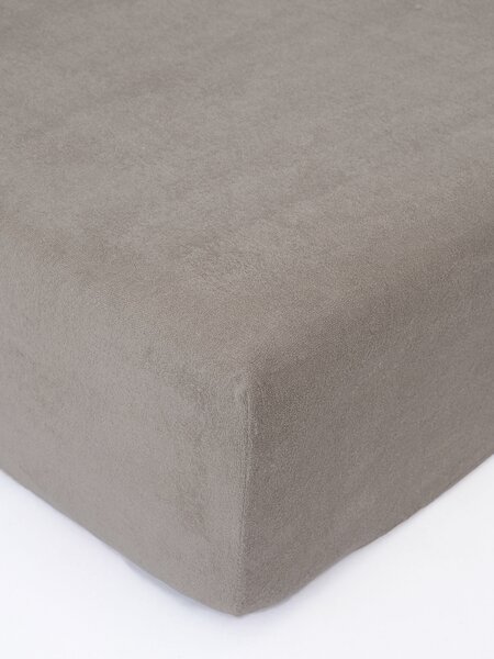 MK Lůžkoviny Froté prostěradlo do postýlky 70 × 140 cm - šedohnědá