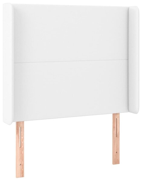 Čelo postele typu ušák bílé 103x16x118/128 cm umělá kůže 3119385