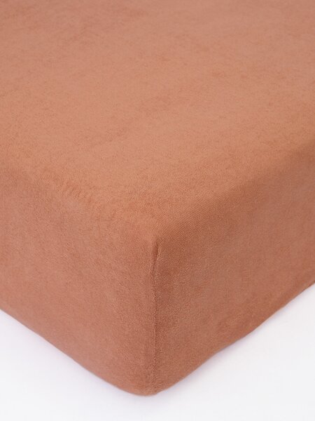 MK Lůžkoviny Froté prostěradlo do postýlky 70 × 140 cm - terakota