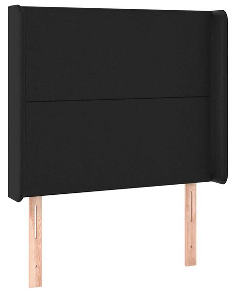Čelo postele typu ušák černé 93x16x118/128 cm umělá kůže 3119378