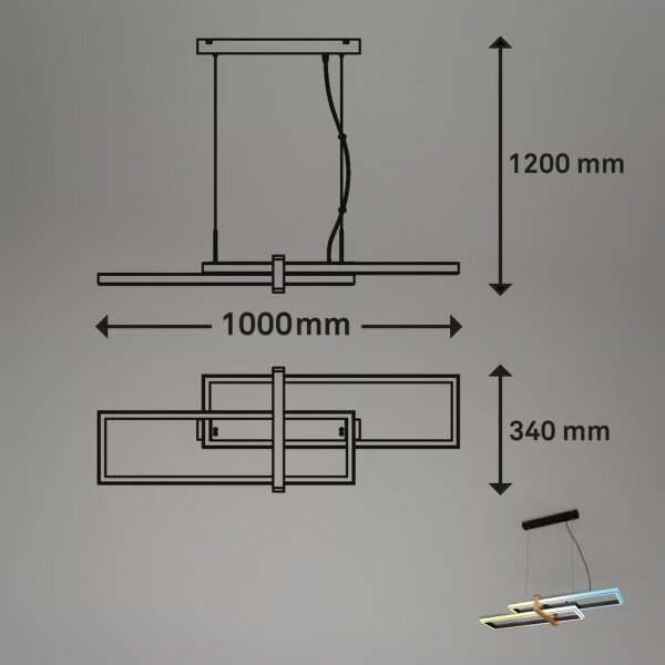 Briloner 4768015 - LED Stm lustr na lanku LED/44W/230V 2700-6500K
