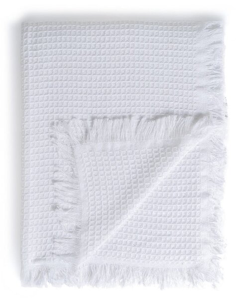Bílý přehoz z recyklované bavlny 260x280 cm Honeycomb – Ixia