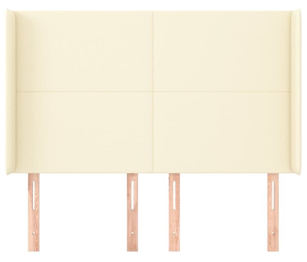 Čelo postele typu ušák krémové 147x16x118/128 cm umělá kůže 3119392