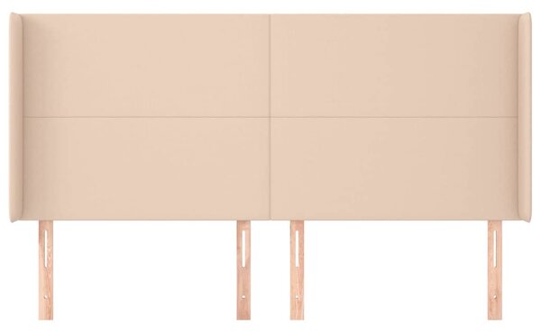 Čelo postele typu ušák cappuccino 183x16x118/128 cm umělá kůže 3119407