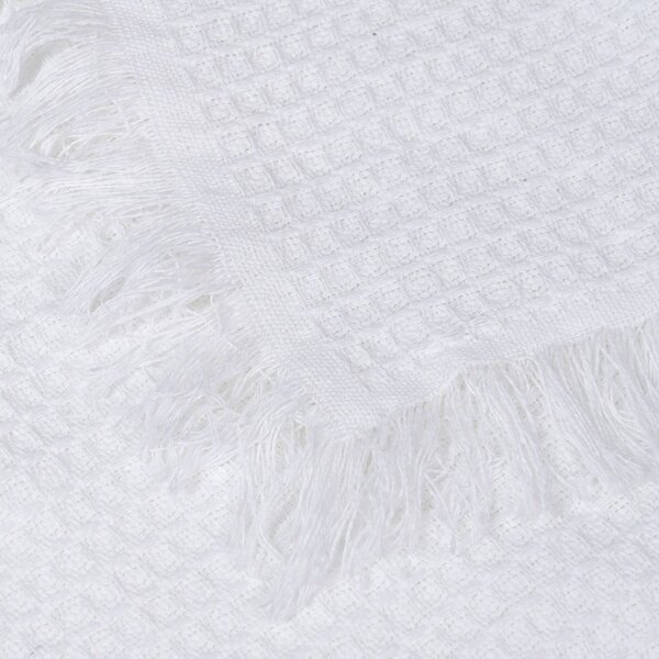 Bílý přehoz z recyklované bavlny 260x280 cm Honeycomb – Ixia