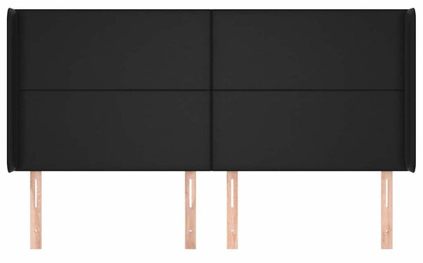 Čelo postele typu ušák černé 183x16x118/128 cm umělá kůže 3119402