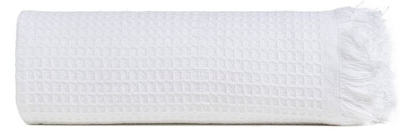 Bílý přehoz z recyklované bavlny 260x280 cm Honeycomb – Ixia