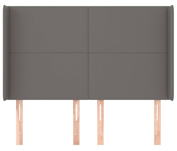 Čelo postele typu ušák šedé 147x16x118/128 cm umělá kůže 3119394