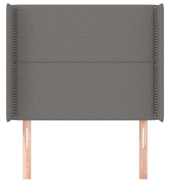 Čelo postele typu ušák tmavě šedé 103x16x118/128 cm textil 3119431