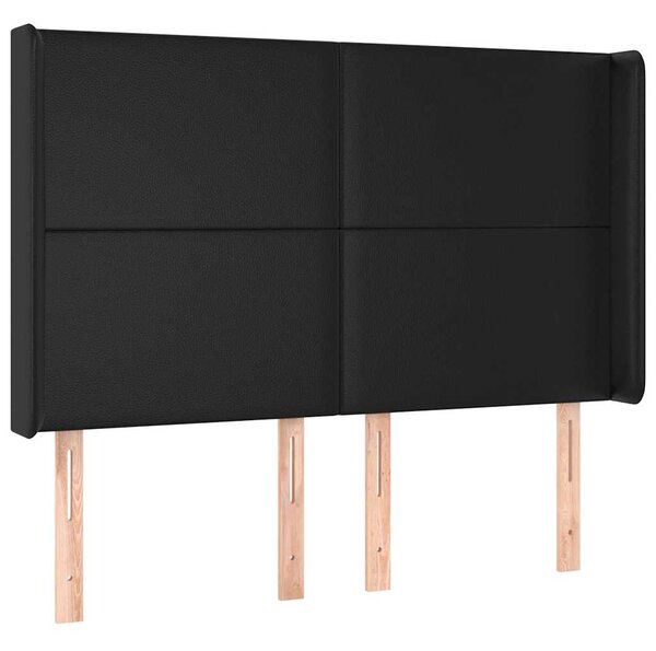 Čelo postele typu ušák černé 147x16x118/128 cm umělá kůže 3119390
