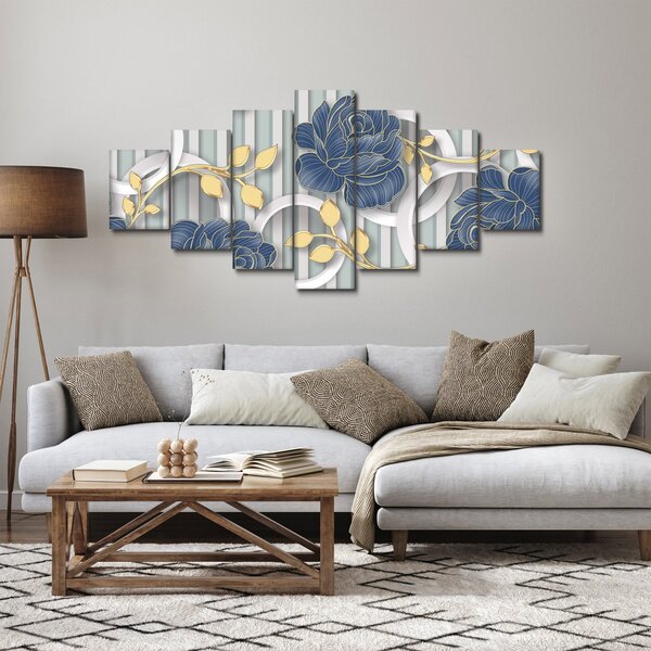 Obraz - Růže a kruhy (210x100 cm)
