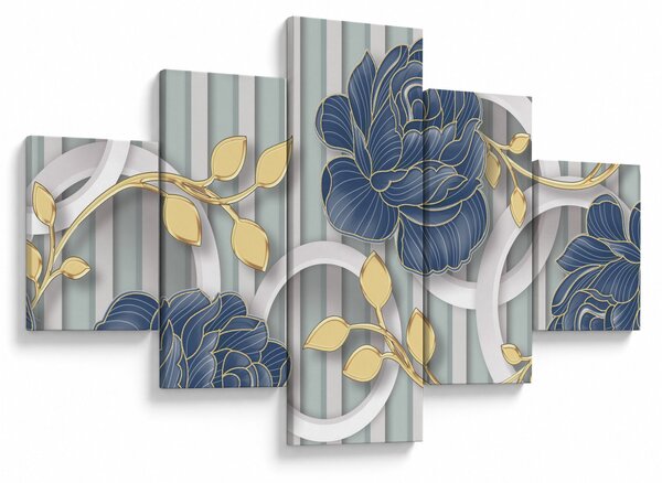 Obraz - Růže a kruhy (125x70 cm)