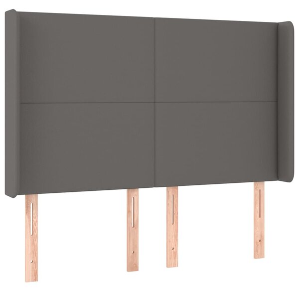 Čelo postele typu ušák šedé 147x16x118/128 cm umělá kůže 3119394