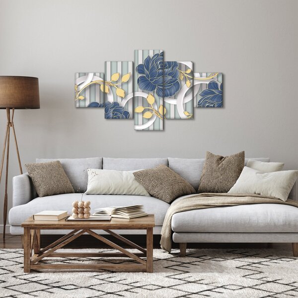 Obraz - Růže a kruhy (125x70 cm)
