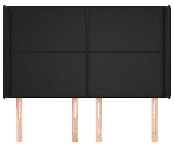 Čelo postele typu ušák černé 147x16x118/128 cm umělá kůže 3119390