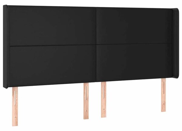 Čelo postele typu ušák černé 183x16x118/128 cm umělá kůže 3119402