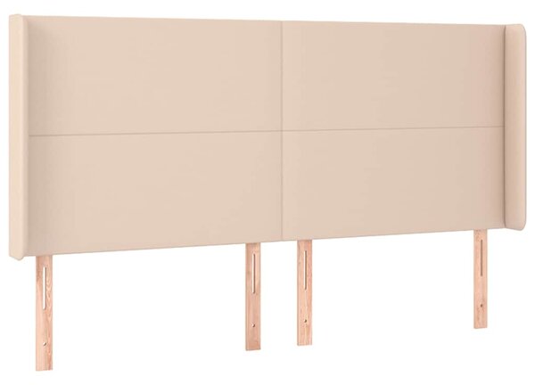 Čelo postele typu ušák cappuccino 183x16x118/128 cm umělá kůže 3119407