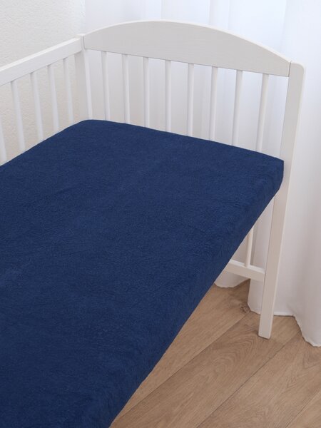 MK Lůžkoviny Froté prostěradlo do postýlky 70 × 140 cm - tmavě modrá