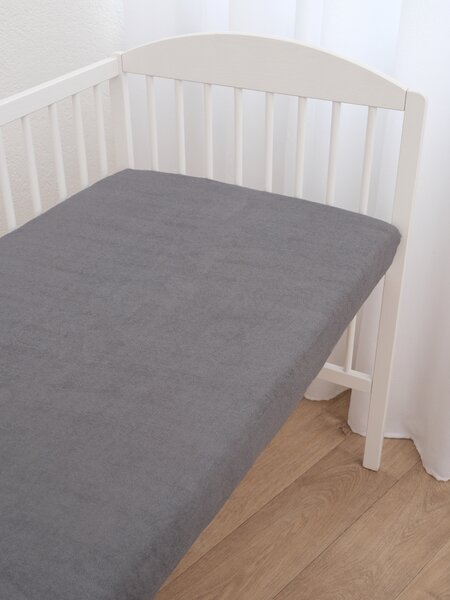 MK Lůžkoviny Froté prostěradlo do postýlky 60 × 120 cm - tmavě šedá