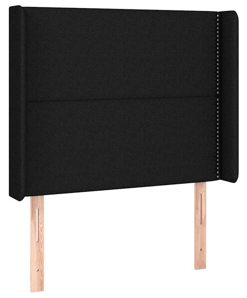Čelo postele typu ušák černé 93x16x118/128 cm textil 3119424