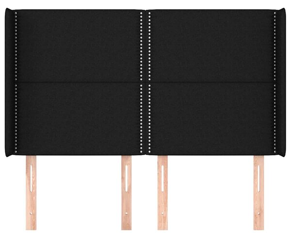 Čelo postele typu ušák černé 147x16x118/128 cm textil 3119440