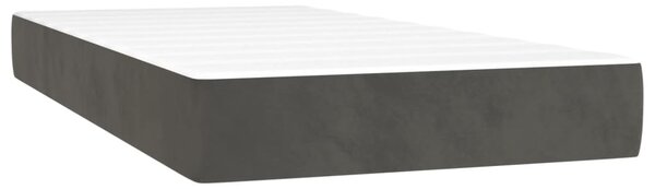 Box spring postel s matrací a LED tmavě šedá 80 x 200 cm samet 3136210