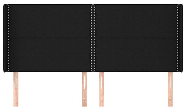 Čelo postele typu ušák černé 183x16x118/128 cm textil 3119456
