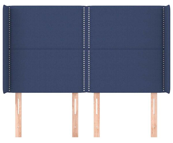 Čelo postele typu ušák modré 147x16x118/128 cm textil 3119444