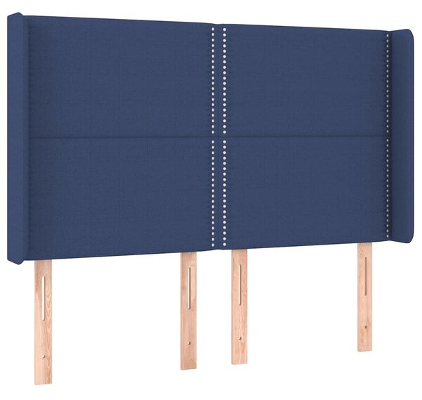 Čelo postele typu ušák modré 147x16x118/128 cm textil 3119444