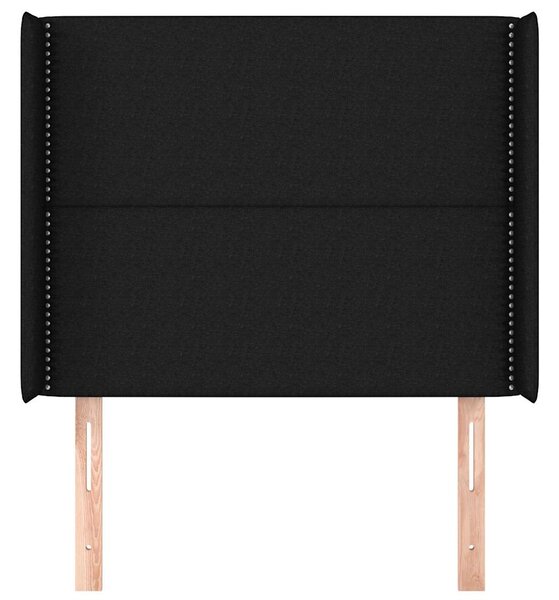 Čelo postele typu ušák černé 93x16x118/128 cm textil 3119424