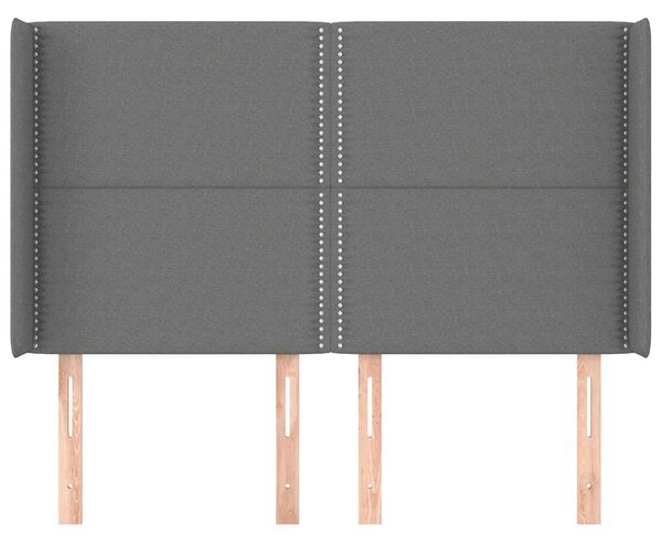 Čelo postele typu ušák tmavě šedé 147x16x118/128 cm textil 3119439